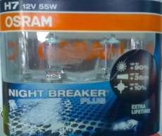 OSRAM H7-12V55W
модел-NIGHT BREAKER PLUS+90%
Цена-45лв.к-т.