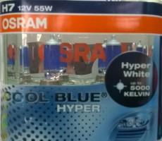 Крушки H7 OSRAM COOL BLUE HYPER светлина с XENON ефект-5000K
Цена-45лвкт.