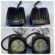 Диодна лампа -прожектор 12V
Подходяща за лов и др.
Направена от метал и стъкло.
Размери на предната част са 6,6см на 6,6см.
Дълбочина на монтаж-6,1см.
Произход:Китай
Модел:LEDENER
Цена-50лвкт.
